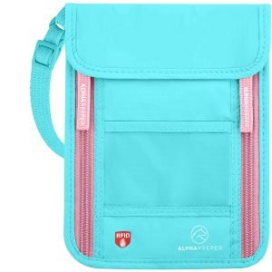 Azure RFID Neck Wallet