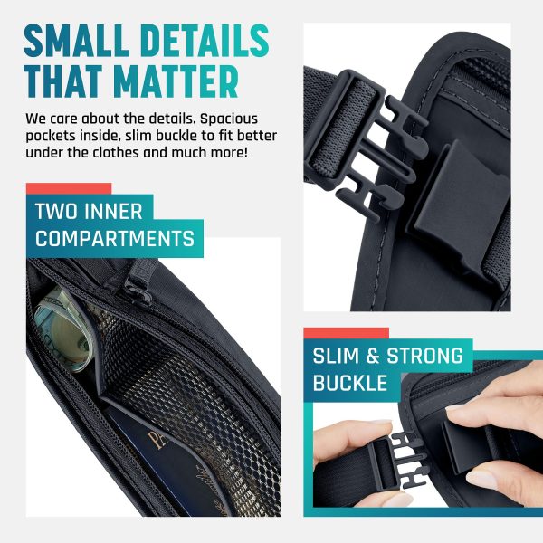 Alpha Keeper Money Belt for Travel Hidden Under Clothes – RFID Blocking Passport Holder & Slim Waist Wallet Pouch for Women & Men, Anti-Theft Travel Accessories — image 7