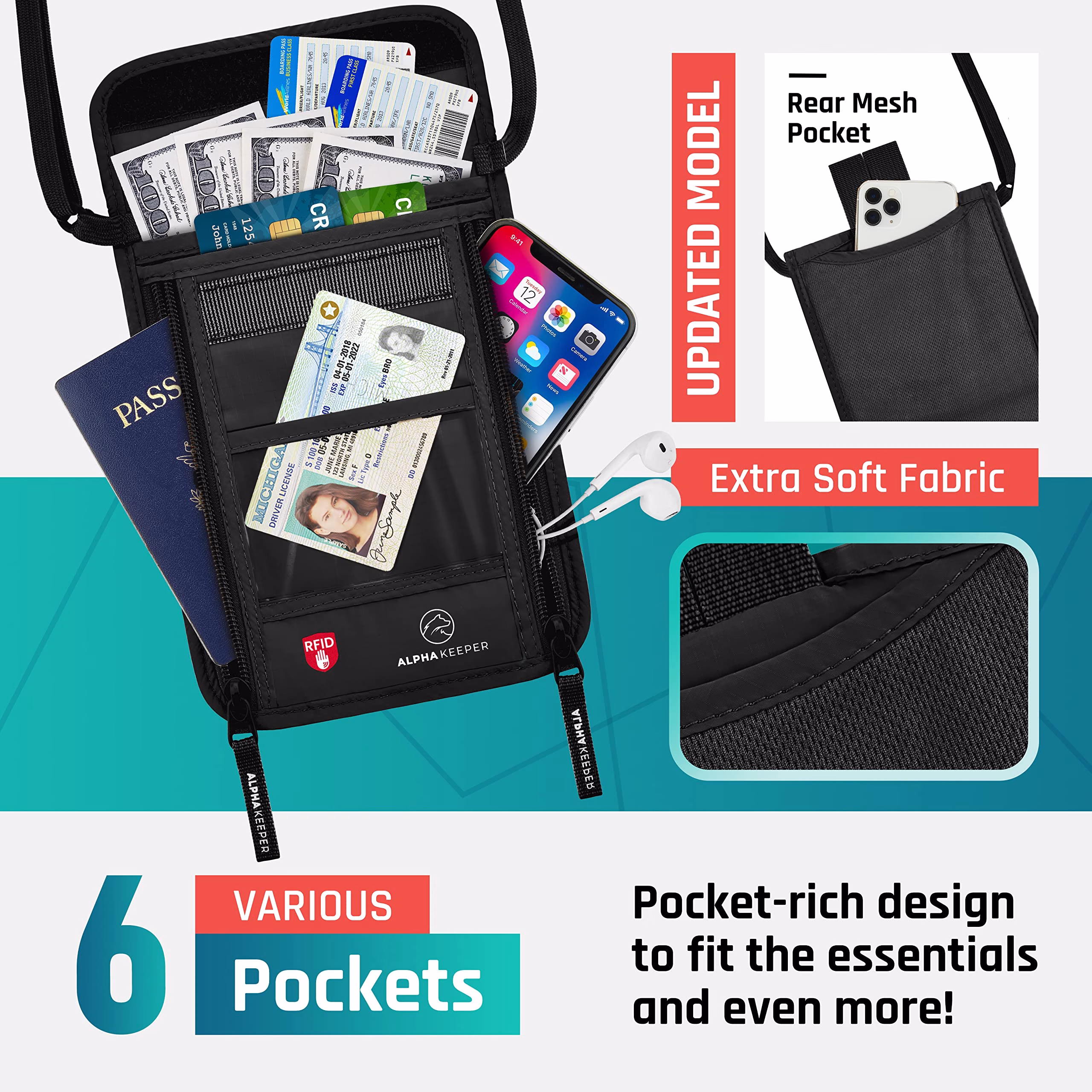 Neck Wallet, Travel Pouch For Passport Holder And Documents, Travel Neck Wallet For Traveling Women — image 4