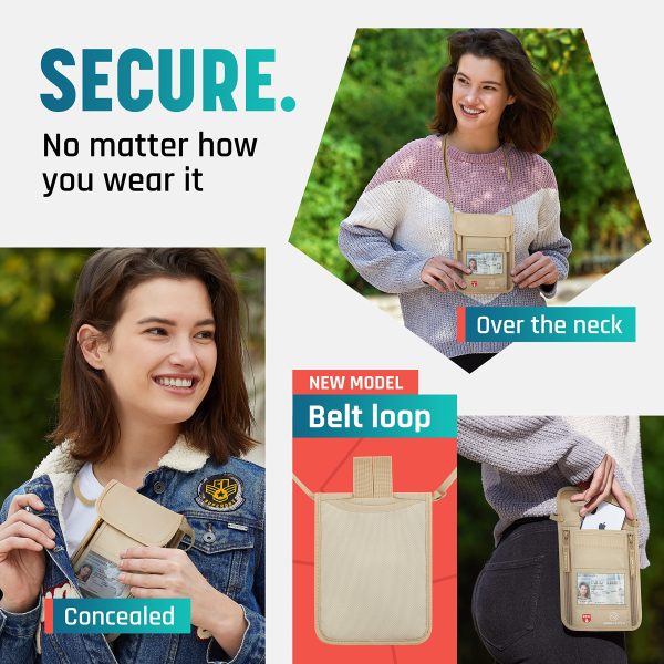 Neck Wallet, Travel Pouch For Passport Holder And Documents, Travel Neck Wallet For Traveling Women — image 2