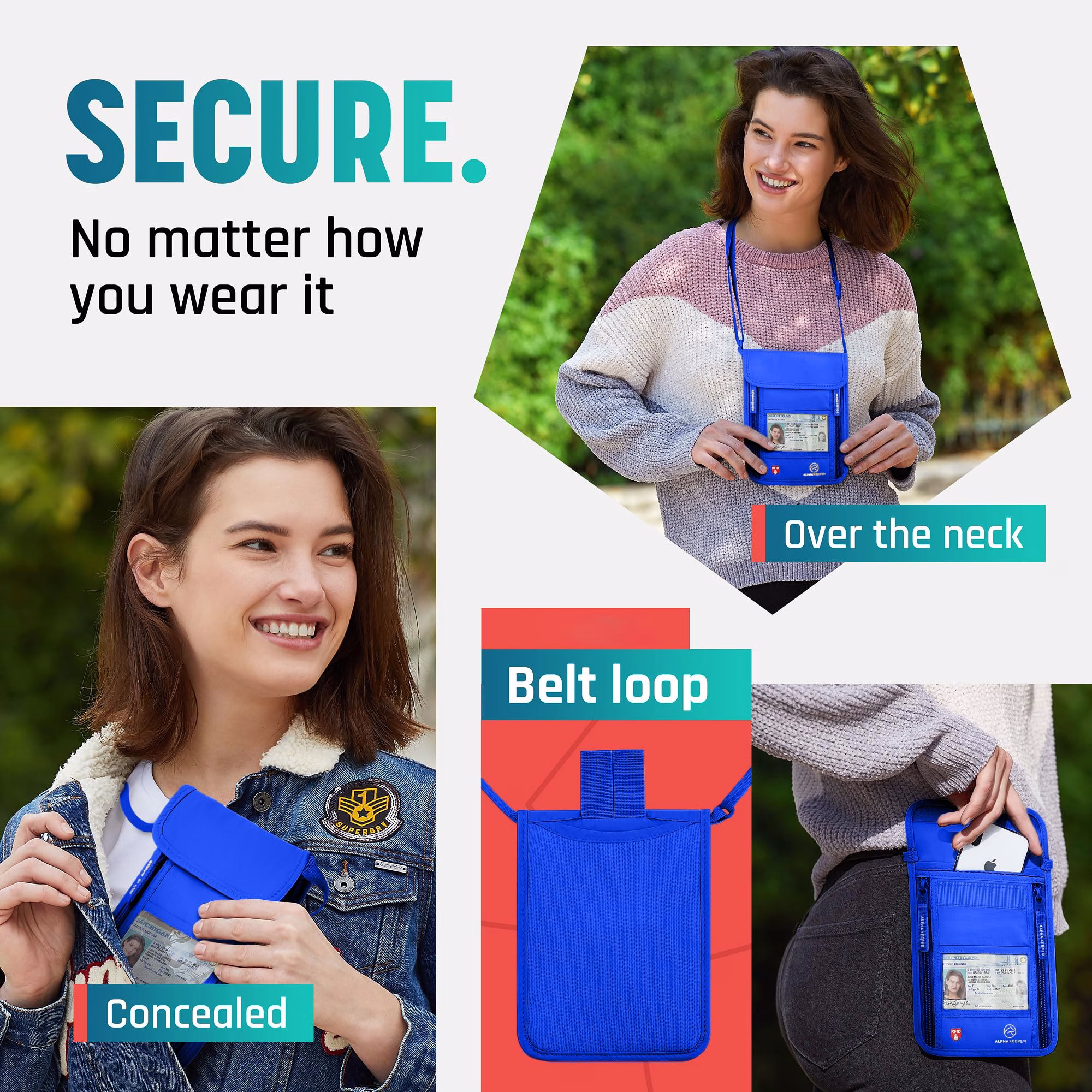 Neck Wallet, Travel Pouch For Passport Holder And Documents, Travel Neck Wallet For Traveling Women. — image 4
