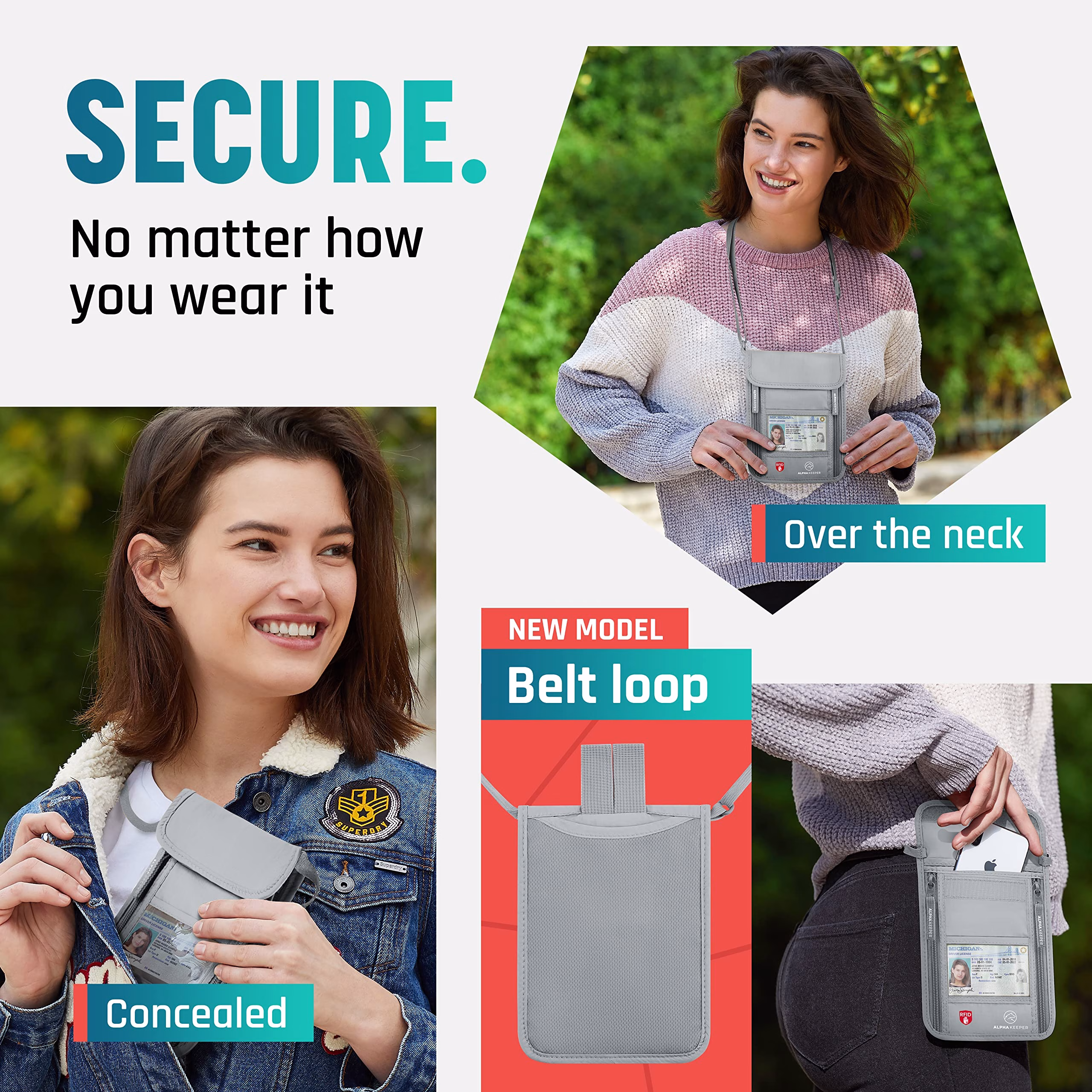 Neck Wallet, Travel Pouch For Passport Holder And Documents, Travel Neck Wallet For Traveling Women. — image 2