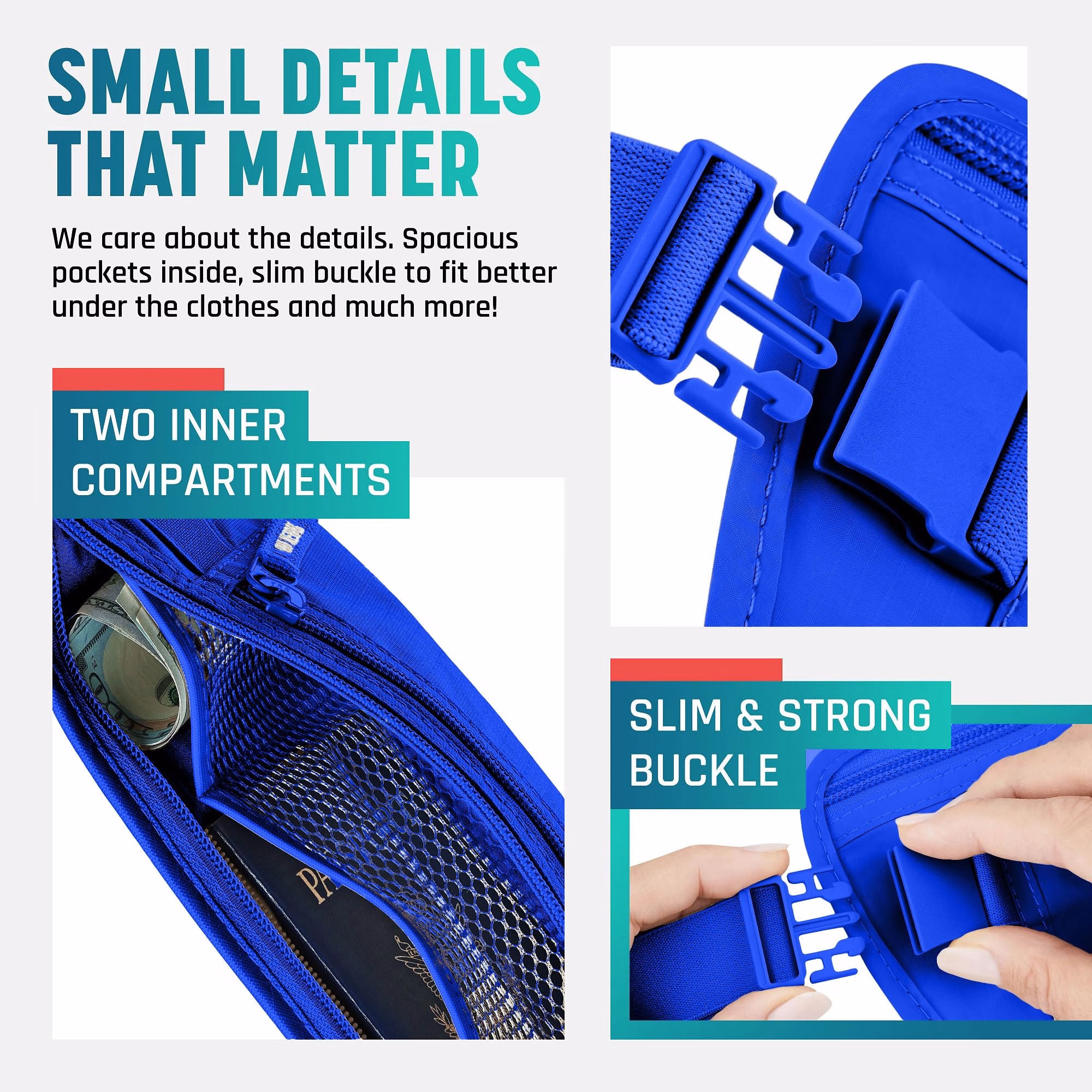 Alpha Keeper Money Belt for Travel Hidden Under Clothes – RFID Blocking Passport Holder & Slim Waist Wallet Pouch for Women & Men, Anti-Theft Travel Accessories — image 5