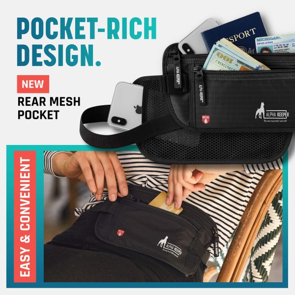 Alpha Keeper Money Belt for Travel Men Women Hidden RFID Passport Holder — image 7