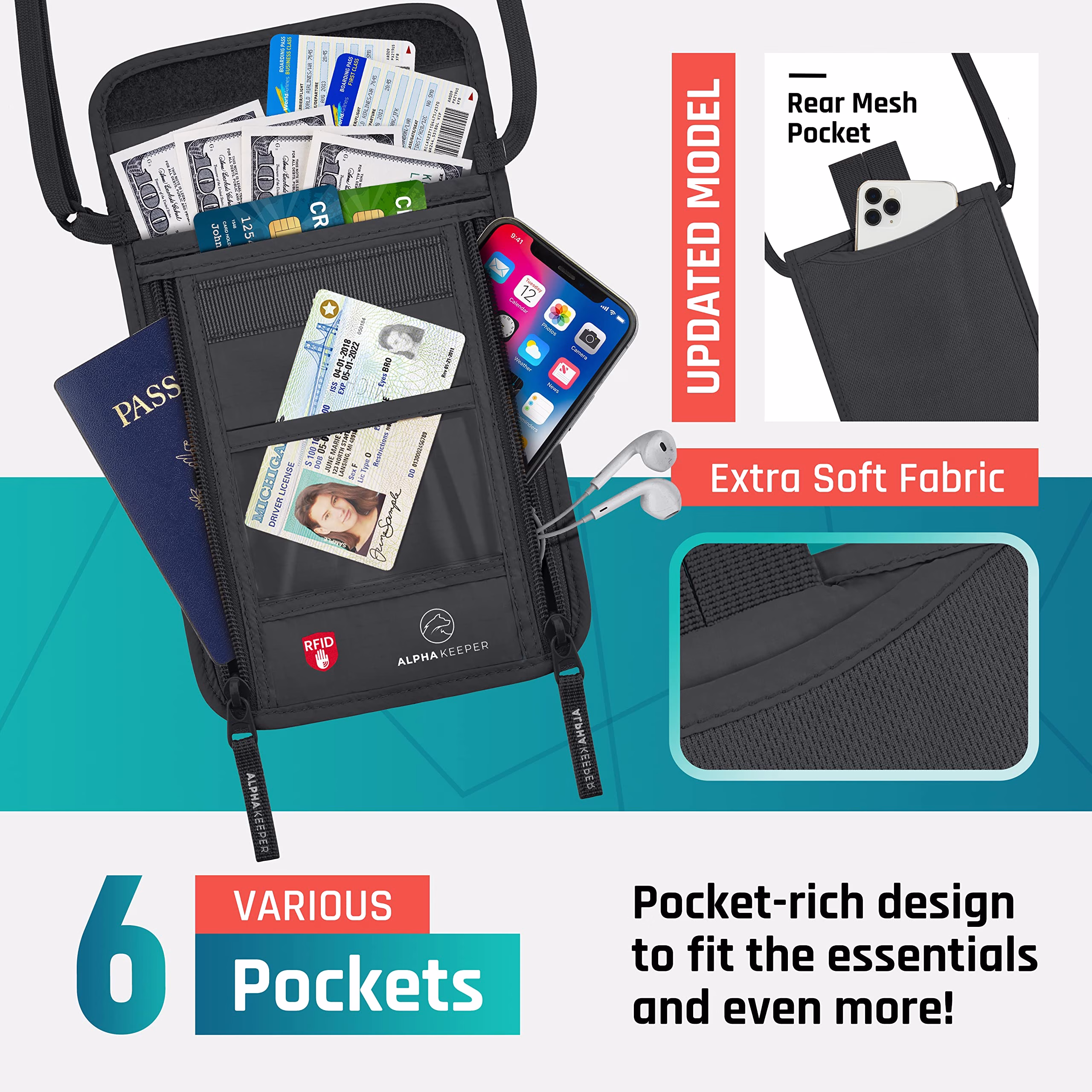 Neck Wallet, Travel Pouch For Passport Holder And Documents, Travel Neck Wallet For Traveling Women — image 4