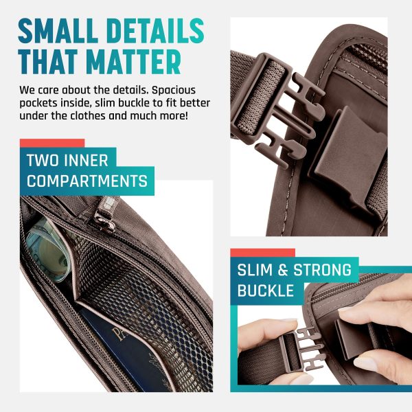Alpha Keeper Money Belt for Travel Hidden Under Clothes – RFID Blocking Passport Holder & Slim Waist Wallet Pouch for Women & Men, Anti-Theft Travel Accessories — image 6